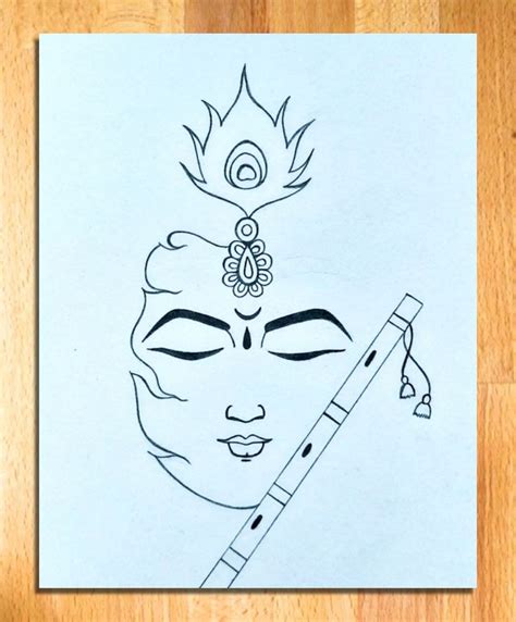 Lord Shree Krishna Drawing for Beginners | Lord Krishna Thakur Drawing ...