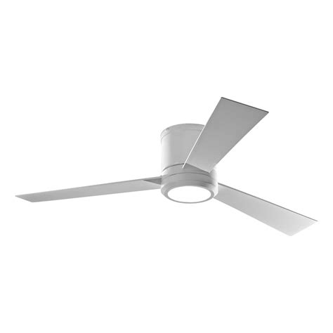 Shop Monte Carlo Fan Company Clarity 52-in Rubberized White Flush Mount Indoor Ceiling Fan with ...