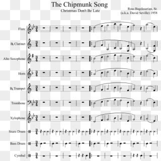 The Chipmunk Song Sheet Music Composed By Ross Bagdasarian, - Real Slim ...