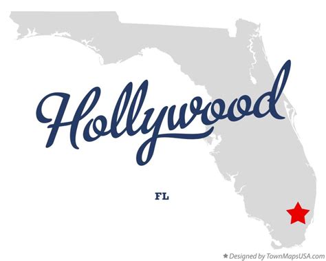 Map of Hollywood, FL, Florida