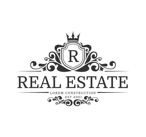 Real estate logo in in black and white colour 19528126 Vector Art at Vecteezy