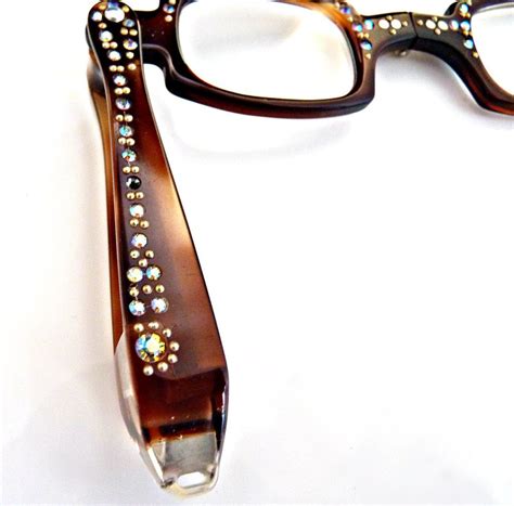 Vintage reading glasses rhinestone studded frame from victoriascurio on Ruby Lane