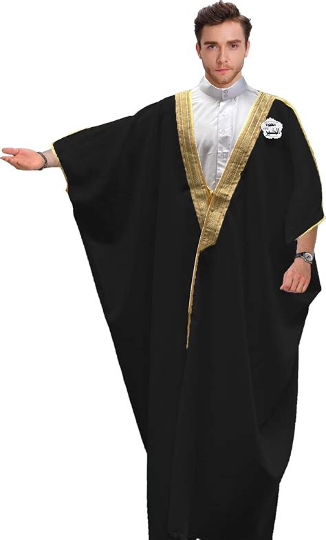 Desert Dress Black Bisht Cloak Arab Dress Thobe Saudi Mens Robe Eid ...