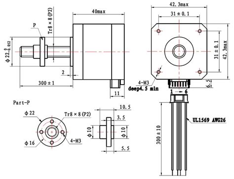 NEMA17 with Integrated TR8x8(P2) Lead Screw and Brass Nut - Maker Store PTY LTD