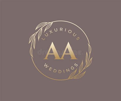 AA Initials Letter Wedding Monogram Logos Template, Hand Drawn Modern Minimalistic and Floral ...