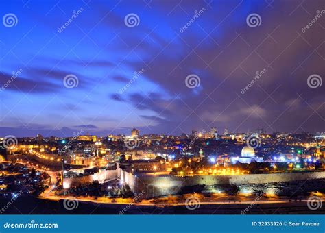 Jerusalem Old City Skyline stock photo. Image of town - 32933926