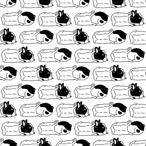 Premium Vector | Dog seamless pattern french bulldog sleeping plastic ...