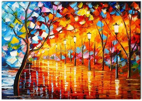 Beautiful Palette Knife Oil Painting High Quality Abstract Art Painting On Canvas Silent Night ...