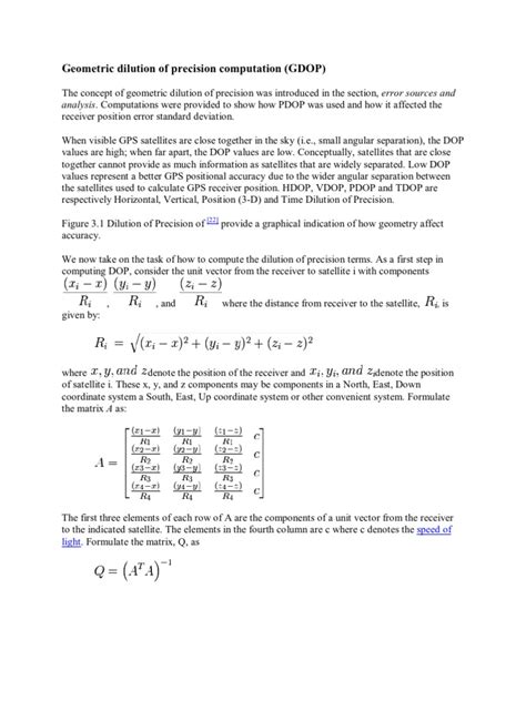 Geometric Dilution of Precision Computation | Physics & Mathematics | Physics