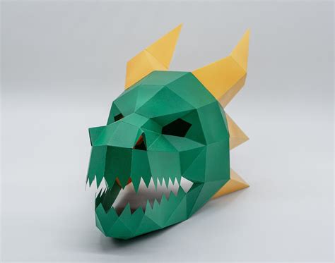 Dragon Mask DIY Paper Mask Printable Template Papercraft - Etsy