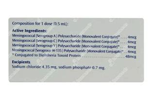 Menactra Injection 05 Ml - Uses, Side Effects, Dosage, Price | Truemeds