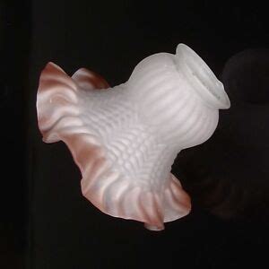 Vintage French Frosted Glass Lamp / Ceiling Shade, Ruffled Edges, Pink | eBay