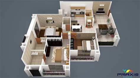 Architectural 3d Floorplan view - Architectural Visualization 3D Studio ...