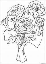 Roses Flower Coloring Page  Free Printable Pages sketch template