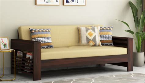 WOODTREND Wood Sofa Set 3 Seater Living Room|Three Seater Sofa Set|Home ...