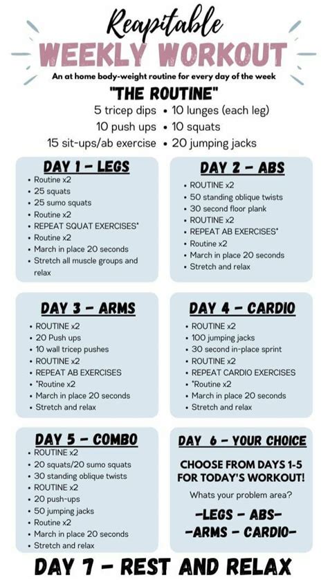 Home Workout - 7 Days Home Workout Plan this routine will... | Facebook