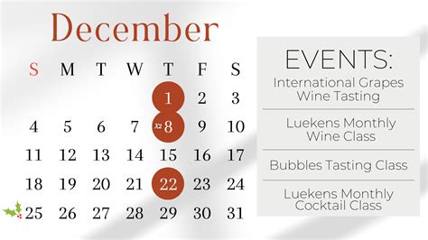 December Events Calendar - Luekens Wine & Spirits