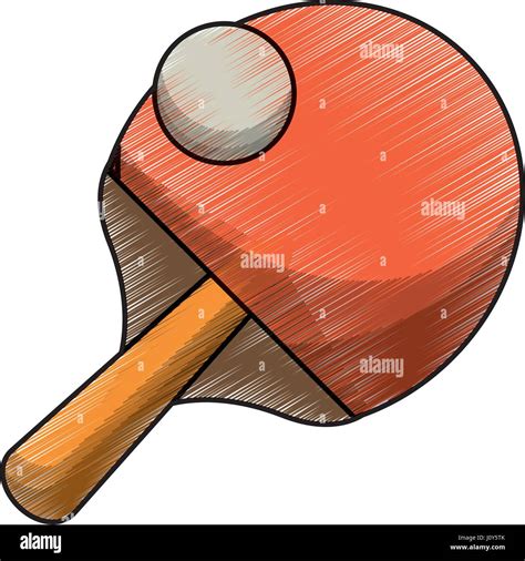 drawing racket ball ping pong game Stock Vector Art & Illustration ...