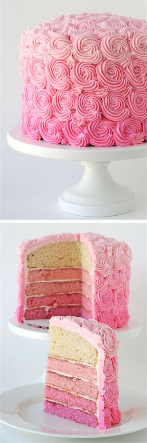 Pink Ombre Swirl Cake | Swirl cake, Beautiful cakes, Cake