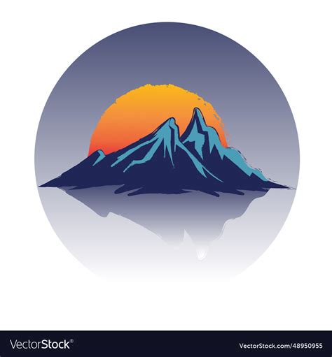 Mountain landscape logo Royalty Free Vector Image