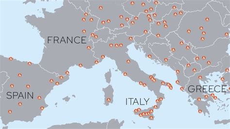 Europe wildfires map: Where fires are raging in Greece, Turkey and Spain, and where they could ...