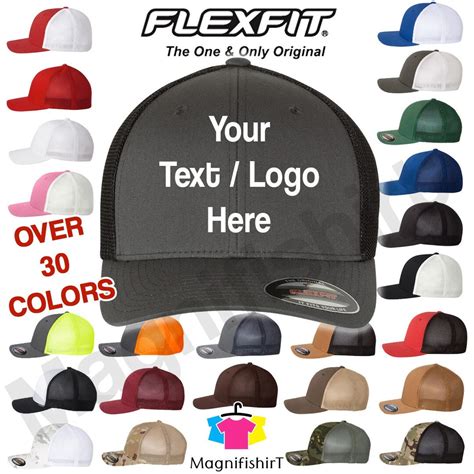 Flexfit Trucker Cap 6511 Custom Flexfit Hat Premium Baseball Fitted Cap Blank / Personalized ...