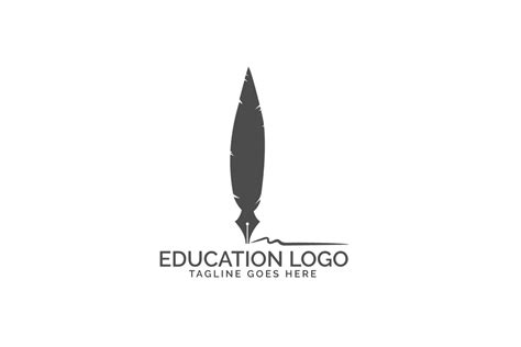 Quill Feather Pen Logo design. (155442) | Logos | Design Bundles