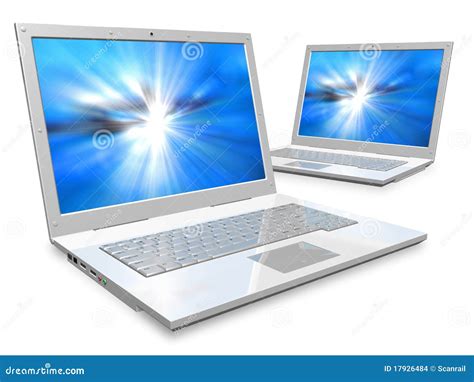 Laptops: Networking and Mobility Concept Stock Illustration - Illustration of blue, netbook ...