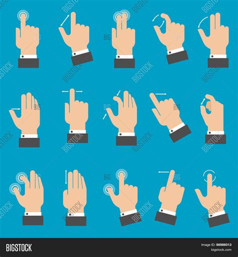 Multitouch Gestures Vector & Photo (Free Trial) | Bigstock