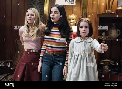 ANNABELLE COMES HOME, (aka ANNABELLE 3), from left: Madison Iseman, Katie Sarife, Mckenna Grace ...