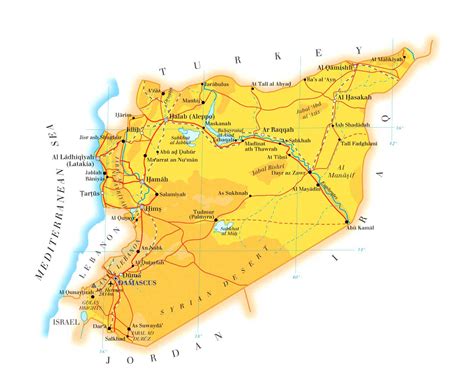 Detailed road map of Syria. Syria detailed road map | Vidiani.com ...