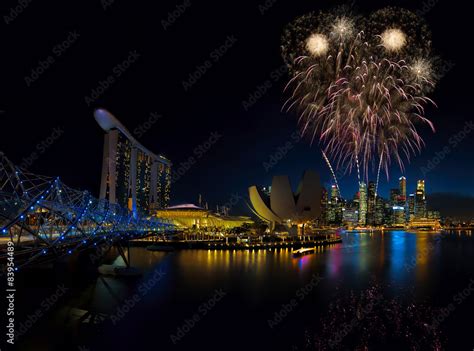 Singapore Fireworks Stock Photo | Adobe Stock