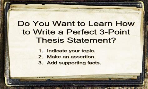 This article on how to write a perfect 3-point thesis statement includes samples with ...