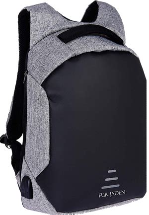 Buy FUR JADEN Anti Theft Waterproof with USB Charging Point 20 Ltrs Grey Casual Backpack (BM25 ...