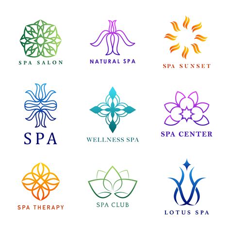 Set of colorful spa logo vectors - Download Free Vectors, Clipart ...