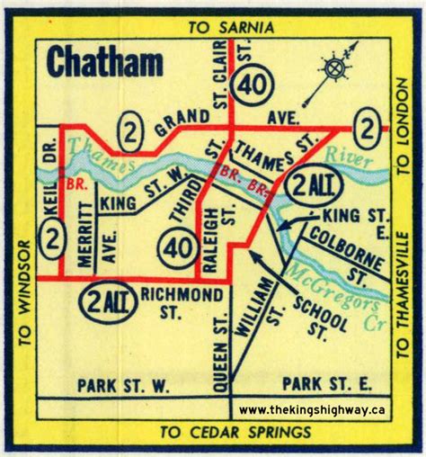 Ontario Highway 2A (Alt) Chatham Route Map - The King's Highways of Ontario