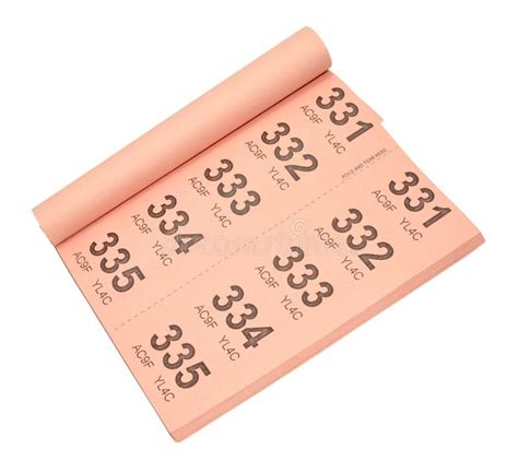 Pink Raffle Ticket Book Stock Photo - Image: 57386634