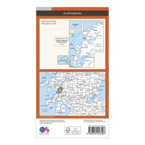 Ordnance Survey Explorer 359 Oban, Kerrera & Loch Melfort Map With ...