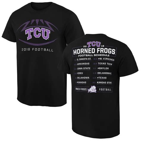 TCU Horned Frogs Black 2016 Football Schedule T-Shirt