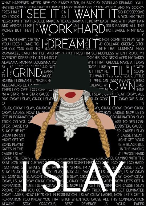 I Slay - Beyonce Lyric Poster Formation, Beyonce Print, Beyhive gift, Formation Poster Beyonce ...