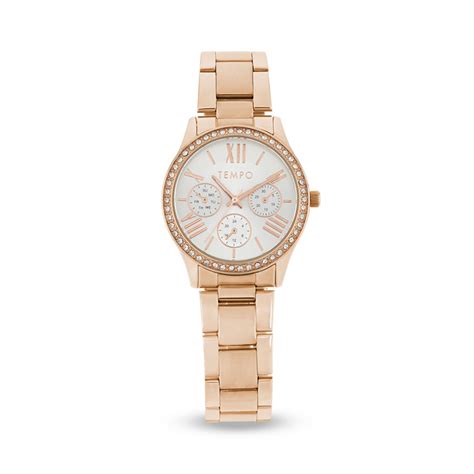 Tempo Ladies Rose Toned Watch