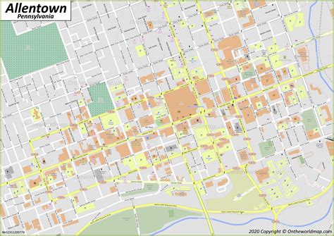 Allentown Downtown Map - Ontheworldmap.com