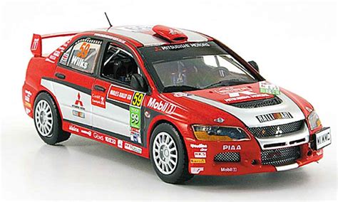 Mitsubishi Lancer Evolution IX miniature Gr.N No. 59 PWRC Rally England 2007 Vitesse 1/43 ...