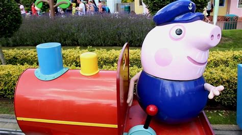 PEPPA PIG WORLD! Grandpa Pig Train Ride - Peppa Pig World Theme Park ...