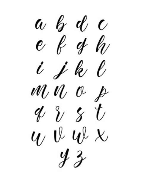 Free Printable Alphabet Letters: Calligraphy Set Lowercase