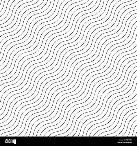 Waves geometric seamless pattern. Simple black and white waves Diagonal lines on white ...