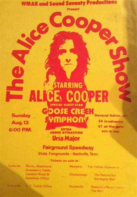 Pin by Gary Kelly on Alice Cooper | Rock poster art, Vintage concert ...