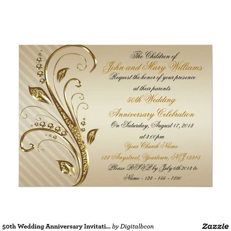 50th wedding anniversary invitation card – Artofit