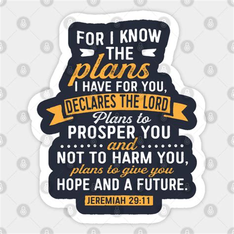 Jeremiah 29:11 Bible Verse Christian - Jeremiah 29 11 Bible Verse - Sticker | TeePublic