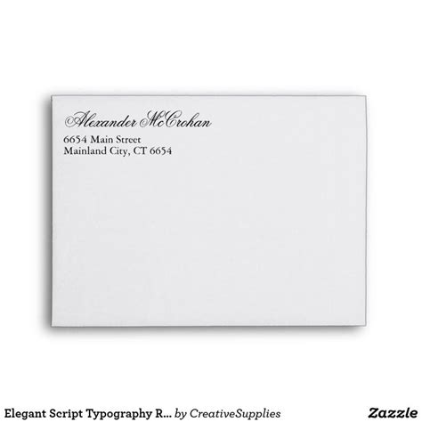 Elegant Script Typography Return Address Mailing Envelope | Zazzle ...